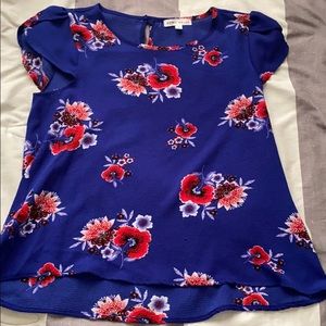 Blue flowered blouse